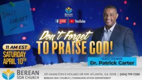 DON'T FORGET TO PRAISE GOD | DR. PATRICK CARTER |